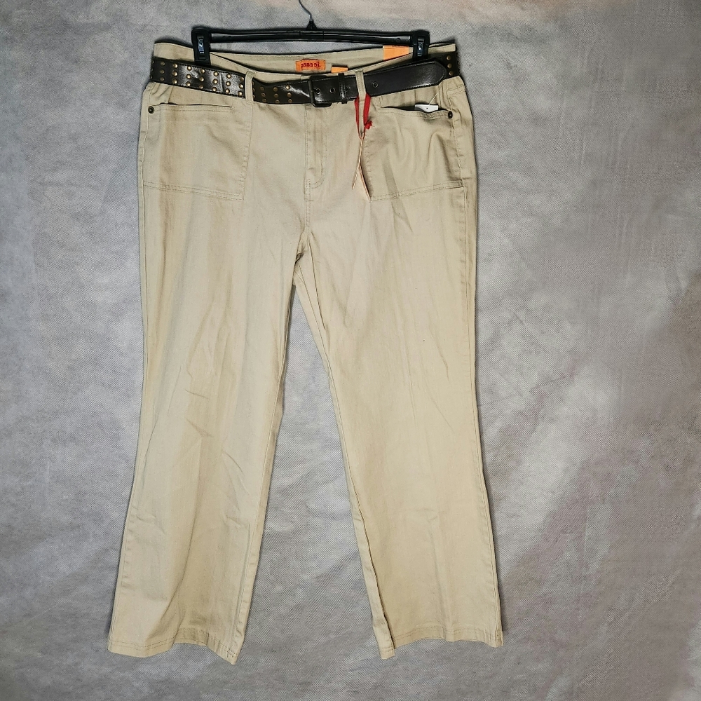 Zana-Di Plus Size Jeans With Faux Leather Belt